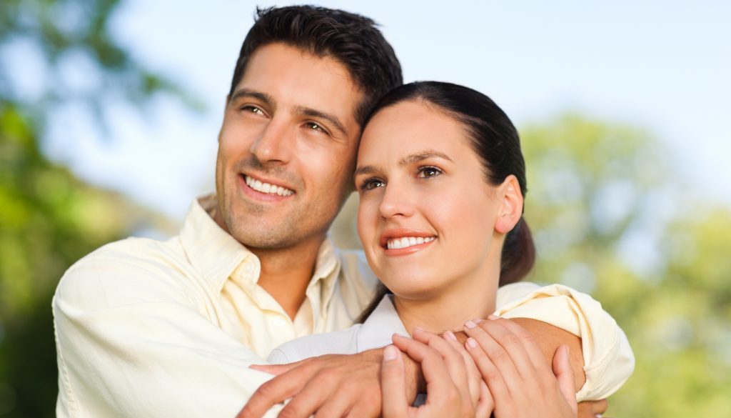 Happy couple in the park