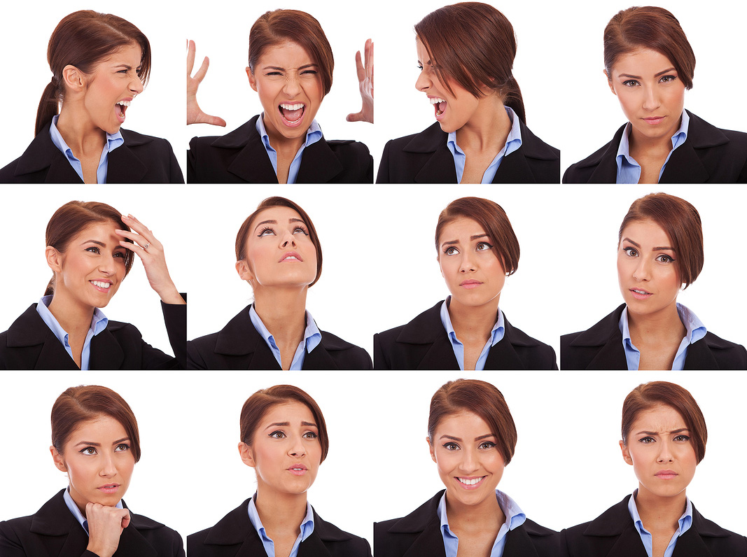 Collage of young business woman