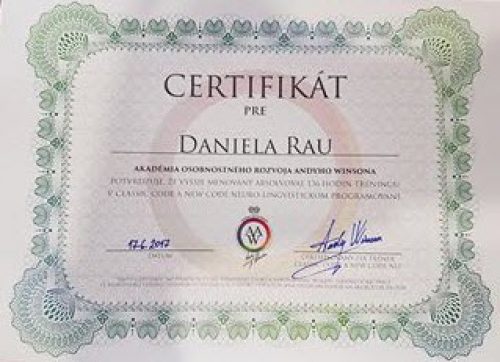 certifikat nlp daniela rau 2017